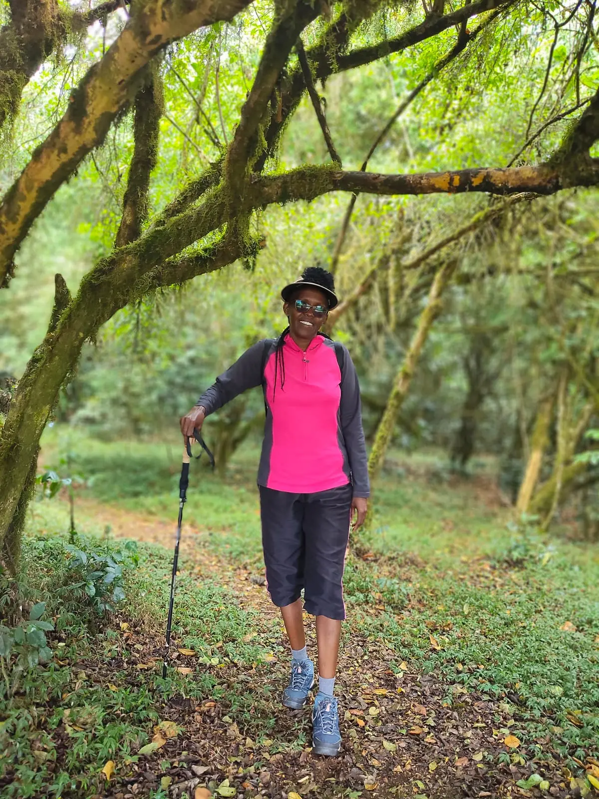 Rev. Irene on a wellness hike